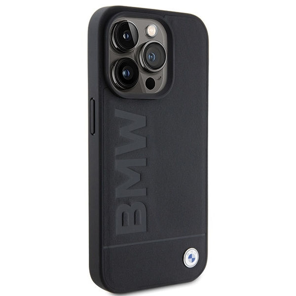 BMW - Natural MagSafe Leather Hot Stamp (BMHMP15LSLLBK) - iPhone 15 Pro - Black