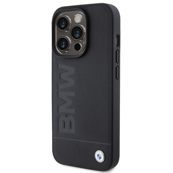 BMW - Natural MagSafe Leather Hot Stamp (BMHMP15LSLLBK) - iPhone 15 Pro - Black