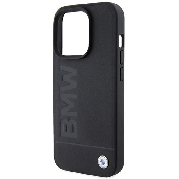 BMW - Natural MagSafe Leather Hot Stamp (BMHMP15LSLLBK) - iPhone 15 Pro - Black