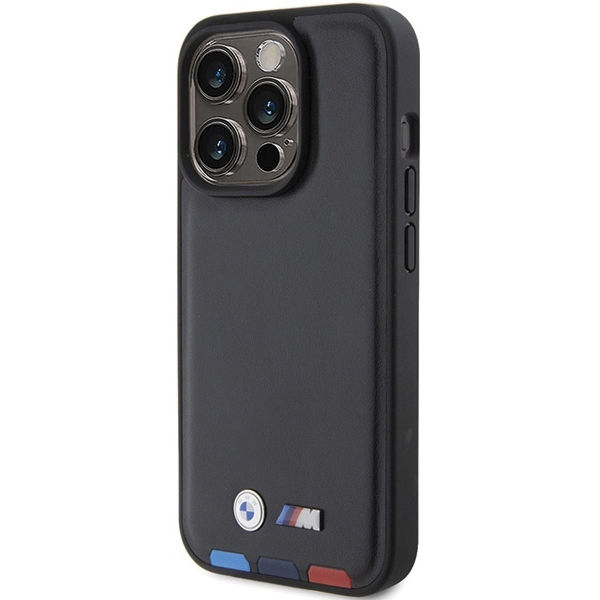 BMW - Leather Stamp Tricolor (BMHCP15L22PTDK) - iPhone 15 Pro - Black
