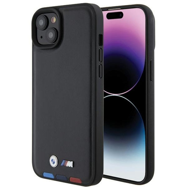 BMW - Leather Stamp Tricolor (BMHCP15M22PTDK) - iPhone 15 Plus - Black