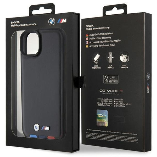 BMW - Leather Stamp Tricolor (BMHCP15M22PTDK) - iPhone 15 Plus - Black