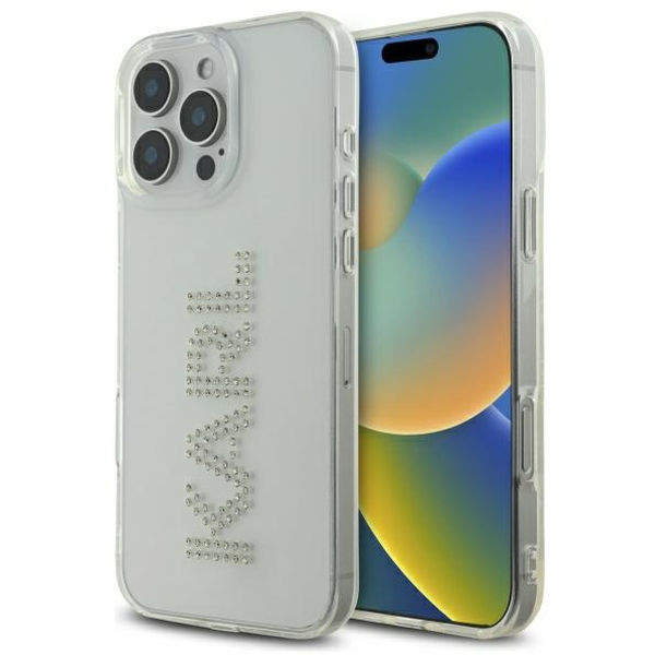 Karl Lagerfeld - IML Rhinestones (KLHCP16XHKLSTDCT) - iPhone 16 Pro Max - Transparent Logo