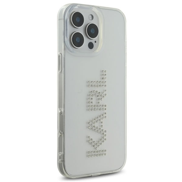 Karl Lagerfeld - IML Rhinestones (KLHCP16XHKLSTDCT) - iPhone 16 Pro Max - Transparent Logo