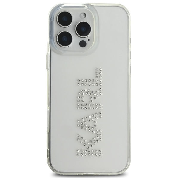 Karl Lagerfeld - IML Rhinestones (KLHCP16XHKLSTDCT) - iPhone 16 Pro Max - Transparent Logo