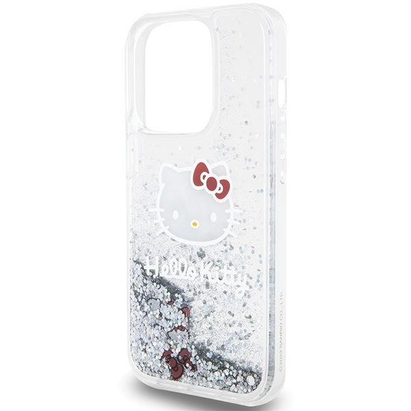 Hello Kitty - Hardcase Liquid Glitter Charms Kitty Head (HKHCP13LLIKHET) - iPhone 13 Pro - Silver