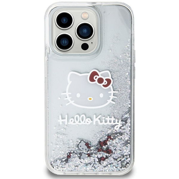 Hello Kitty - Hardcase Liquid Glitter Charms Kitty Head (HKHCP13LLIKHET) - iPhone 13 Pro - Silver
