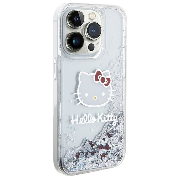Hello Kitty - Hardcase Liquid Glitter Charms Kitty Head (HKHCP13LLIKHET) - iPhone 13 Pro - Silver