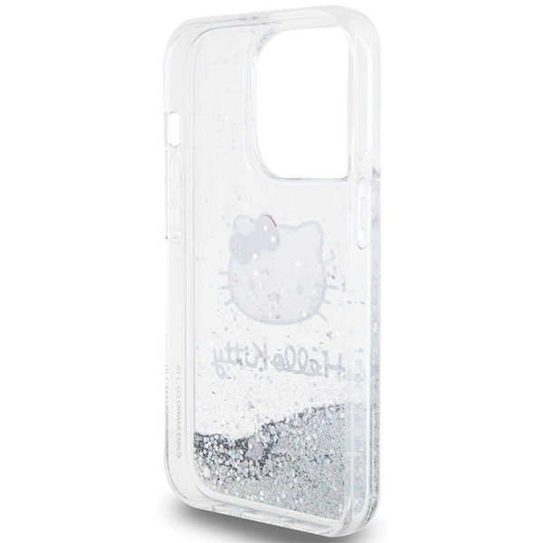 Hello Kitty - Hardcase Liquid Glitter Charms Kitty Head (HKHCP13LLIKHET) - iPhone 13 Pro - Silver