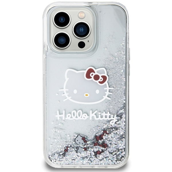 Hello Kitty - Hardcase Liquid Glitter Charms Kitty Head (HKHCP14XLIKHET) - iPhone 14 Pro Max - Silver