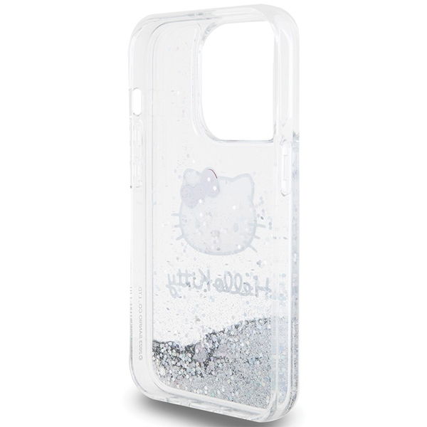 Hello Kitty - Hardcase Liquid Glitter Charms Kitty Head (HKHCP14XLIKHET) - iPhone 14 Pro Max - Silver
