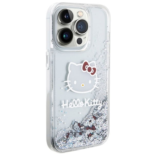 Hello Kitty - Hardcase Liquid Glitter Charms Kitty Head (HKHCP14XLIKHET) - iPhone 14 Pro Max - Silver