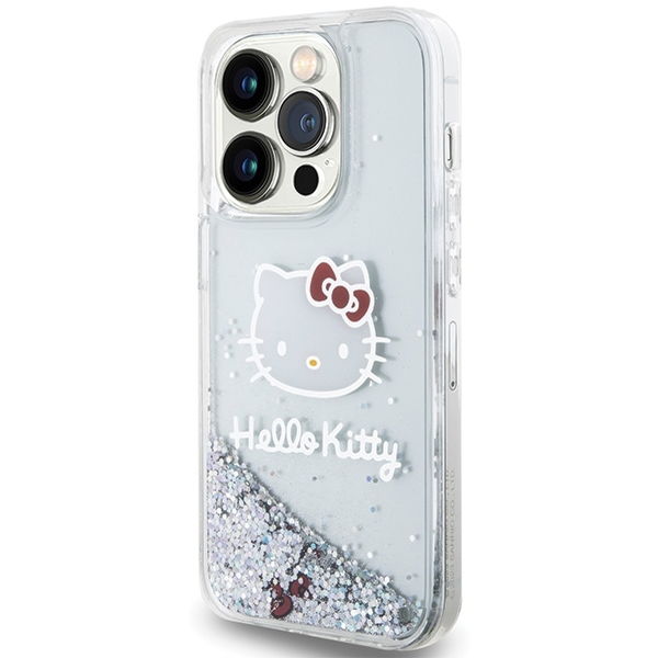 Hello Kitty - Hardcase Liquid Glitter Charms Kitty Head (HKHCP14XLIKHET) - iPhone 14 Pro Max - Silver