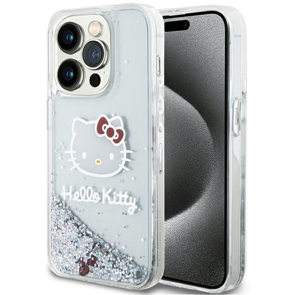 Hello Kitty - Hardcase Liquid Glitter Charms Kitty Head (HKHCP15LLIKHET) - iPhone 15 Pro - Silver
