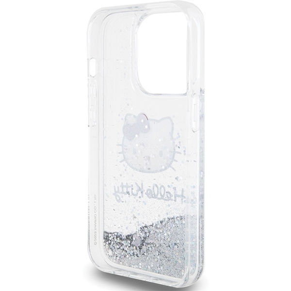 Hello Kitty - Hardcase Liquid Glitter Charms Kitty Head (HKHCP15LLIKHET) - iPhone 15 Pro - Silver