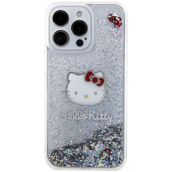 Hello Kitty - Hardcase Liquid Glitter Charms Kitty Head (HKHCP15XLIKHET) - iPhone 15 Pro Max - Silver