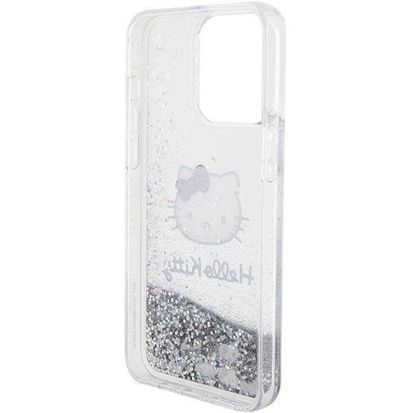 Hello Kitty - Hardcase Liquid Glitter Charms Kitty Head (HKHCP15XLIKHET) - iPhone 15 Pro Max - Silver