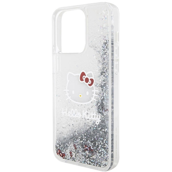 Hello Kitty - Hardcase Liquid Glitter Charms Kitty Head (HKHCP15XLIKHET) - iPhone 15 Pro Max - Silver