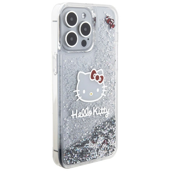 Hello Kitty - Hardcase Liquid Glitter Charms Kitty Head (HKHCP15XLIKHET) - iPhone 15 Pro Max - Silver