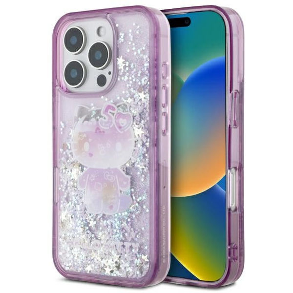 Hello Kitty - Hardcase Liquid Glitter 50TH Anniversary Party (HKHCP16LL50PPU) - iPhone 16 Pro - Purple