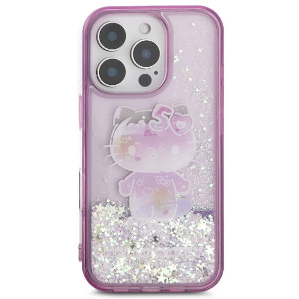 Hello Kitty - Hardcase Liquid Glitter 50TH Anniversary Party (HKHCP16LL50PPU) - iPhone 16 Pro - Purple