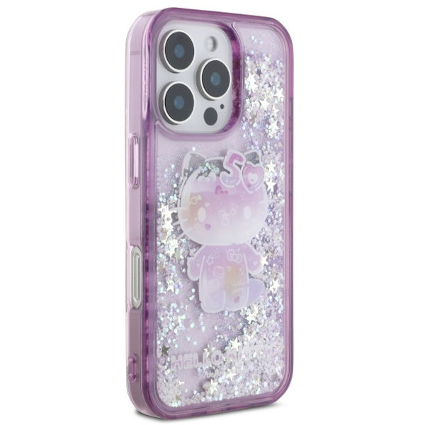 Hello Kitty - Hardcase Liquid Glitter 50TH Anniversary Party (HKHCP16LL50PPU) - iPhone 16 Pro - Purple