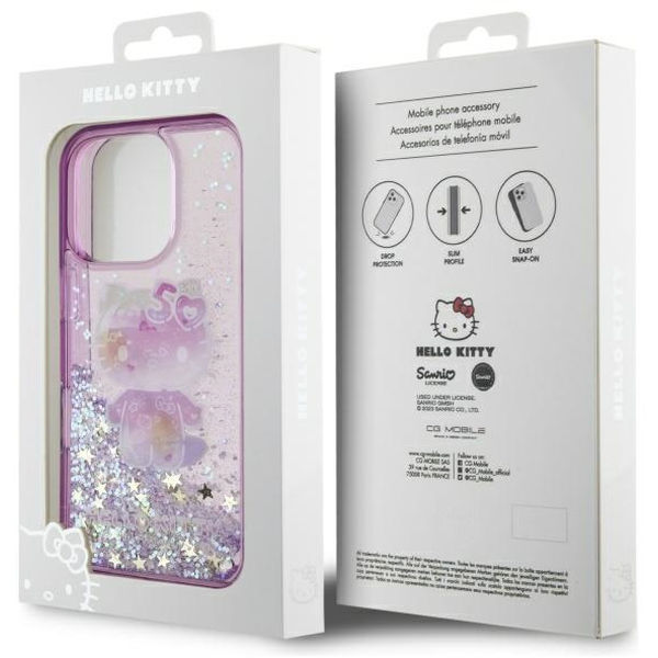 Hello Kitty - Hardcase Liquid Glitter 50TH Anniversary Party (HKHCP16LL50PPU) - iPhone 16 Pro - Purple