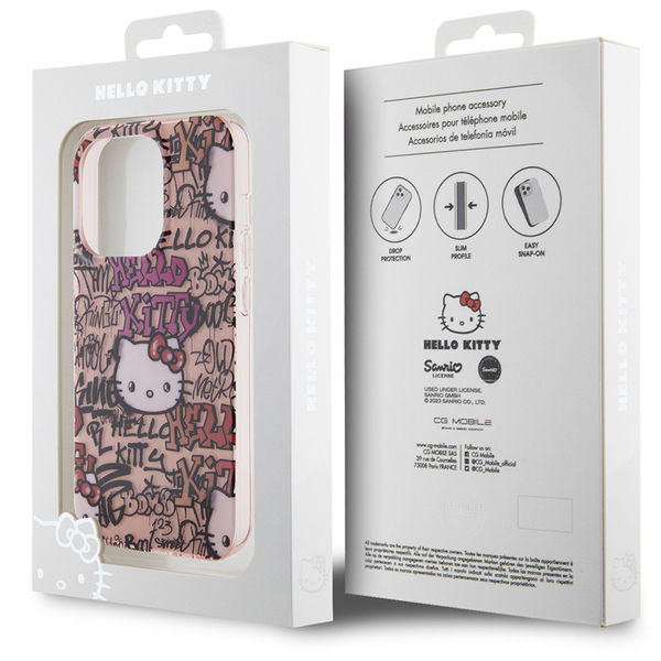 Hello Kitty - Hardcase IML Tags Graffiti (HKHCP13XHDGPTP) - iPhone 13 Pro Max - Pink