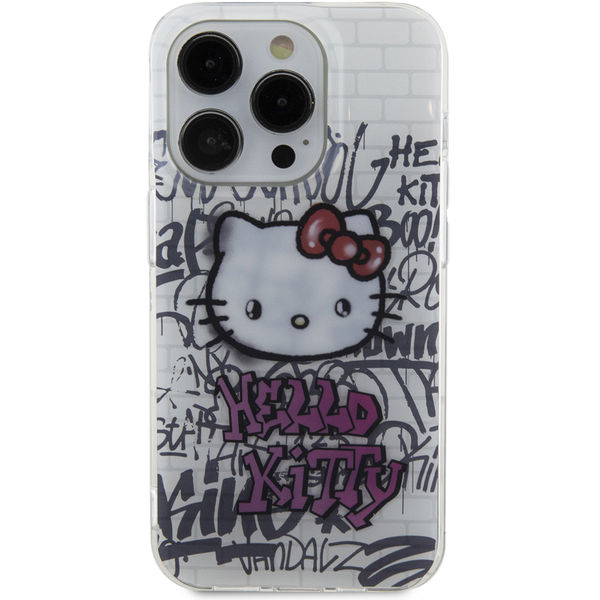 Hello Kitty - Hardcase IML Kitty On Bricks Graffiti (HKHCP14LHDGPHT) - iPhone 14 Pro - White