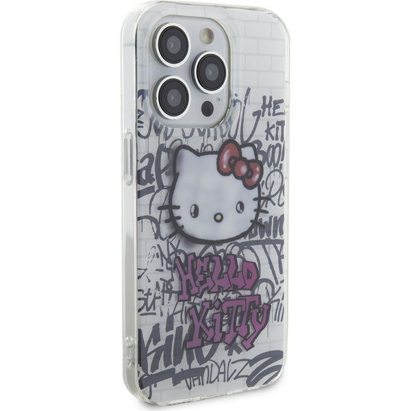 Hello Kitty - Hardcase IML Kitty On Bricks Graffiti (HKHCP14LHDGPHT) - iPhone 14 Pro - White
