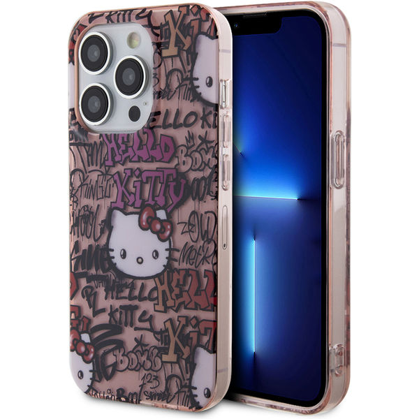 Hello Kitty - Hardcase IML Tags Graffiti (HKHCP14LHDGPTP) - iPhone 14 Pro - Pink