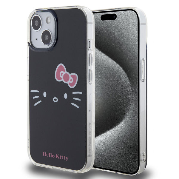 Hello Kitty - Hardcase IML Kitty Face (HKHCP15SHKHLK) - iPhone 15 - Black