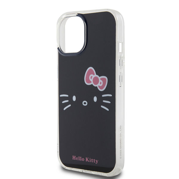 Hello Kitty - Hardcase IML Kitty Face (HKHCP15SHKHLK) - iPhone 15 - Black