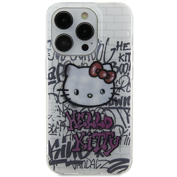 Hello Kitty - Hardcase IML Kitty On Bricks Graffiti (HKHCP15SHDGPHT) - iPhone 15 - White