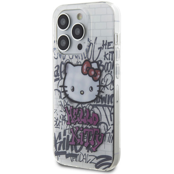 Hello Kitty - Hardcase IML Kitty On Bricks Graffiti (HKHCP15SHDGPHT) - iPhone 15 - White