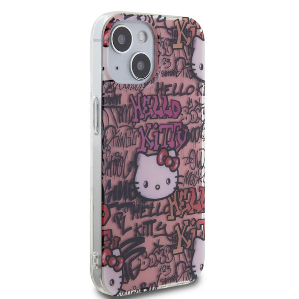Hello Kitty - Hardcase IML Tags Graffiti (HKHCP15SHDGPTP) - iPhone 15 - Pink