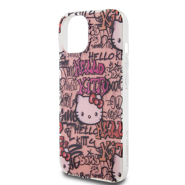 Hello Kitty - Hardcase IML Tags Graffiti (HKHCP15SHDGPTP) - iPhone 15 - Pink