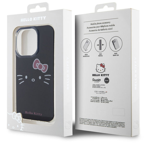 Hello Kitty - Hardcase IML Kitty Face (HKHCP15LHKHLK) - iPhone 15 Pro - Black