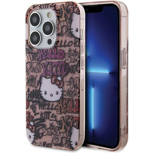 Hello Kitty - Hardcase IML Tags Graffiti (HKHCP15LHDGPTP) - iPhone 15 Pro - Pink