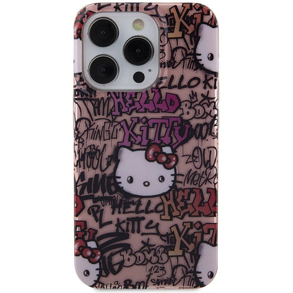Hello Kitty - Hardcase IML Tags Graffiti (HKHCP15LHDGPTP) - iPhone 15 Pro - Pink