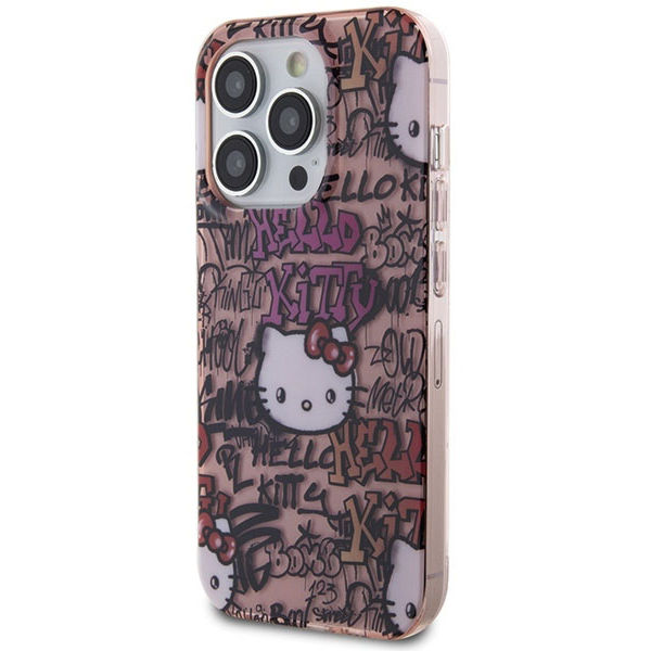 Hello Kitty - Hardcase IML Tags Graffiti (HKHCP15LHDGPTP) - iPhone 15 Pro - Pink