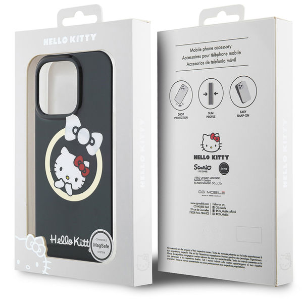 Hello Kitty - Hardcase IML Fun Bow MagSafe (HKHMP16XHFLBK) - iPhone 16 Pro Max - Black