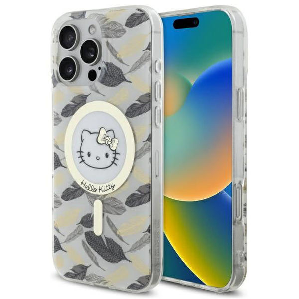 Hello Kitty - Hardcase IML Golden Leaves MagSafe (HKHMP16XHGLEH) - iPhone 16 Pro Max - White