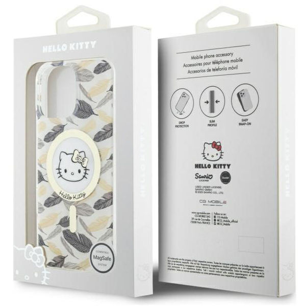 Hello Kitty - Hardcase IML Golden Leaves MagSafe (HKHMP16XHGLEH) - iPhone 16 Pro Max - White