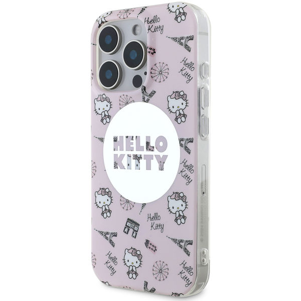 Hello Kitty - Hardcase IML All Over Paris MagSafe (HKHMP16XHAOPP) - iPhone 16 Pro Max - Pink