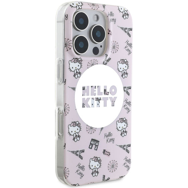 Hello Kitty - Hardcase IML All Over Paris MagSafe (HKHMP16XHAOPP) - iPhone 16 Pro Max - Pink