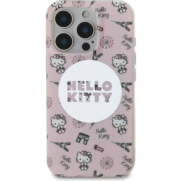 Hello Kitty - Hardcase IML All Over Paris MagSafe (HKHMP16XHAOPP) - iPhone 16 Pro Max - Pink
