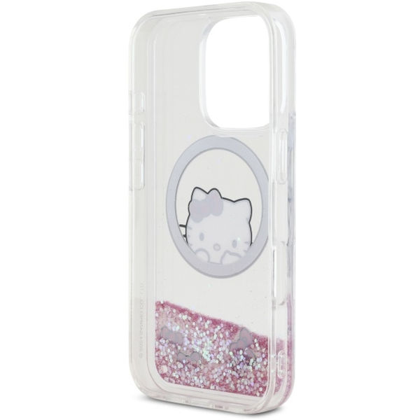 Hello Kitty - Hardcase Liquid Glitter Sweet Kitty Bows MagSafe (HKHMP16LLSWKH) - iPhone 16 Pro - White