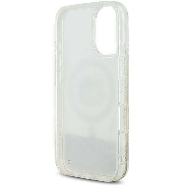 Hello Kitty - Hardcase Liquid Glitter Fever MagSafe (HKHMP16SLGDIH) - iPhone 16 - White/Gold