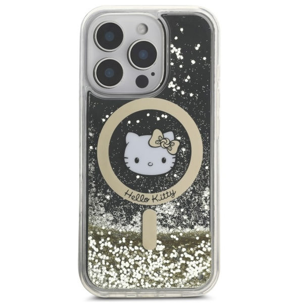 Hello Kitty - Hardcase Liquid Glitter Fever MagSafe (HKHMP16XLGDIK) - iPhone 16 Pro Max - Black/Gold